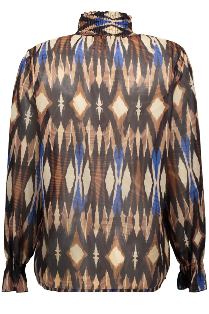 FOS Amsterdam multi color dames blouse | Achteraanzicht
