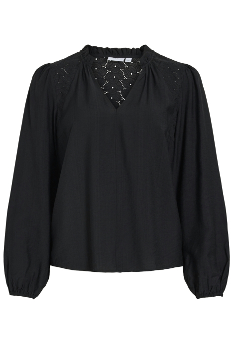 Vila zwarte dames t-shirt | Vooraanzicht