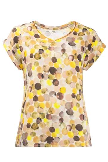 NED T-shirt NOX P SS LINNENLOOK 25S2 JL043 05 31 moonlight