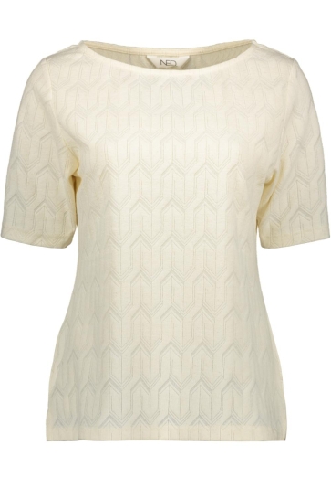 NED T-shirt CALLONI 1 2 SS JACQUARD TRICOT 25S2 U286 04 12 gravel