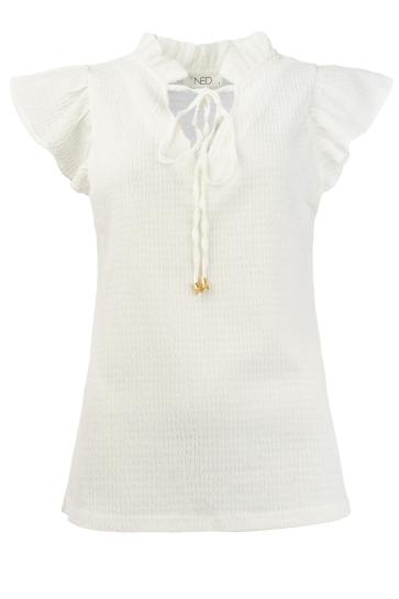 NED Top FERULA SL RMJ SEERSUCKER TRICOT 25S2 U328 01 00 optical white