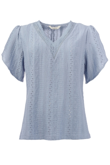 NED T-shirt REEDS SS RMJ CHAIN AJOUR 25S3 U297 01 384 Tempest