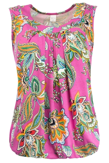 NED Top DAFNE SL PINK FLOWER PAISLEY TRICOT 25S4 X1746 02 401 pink