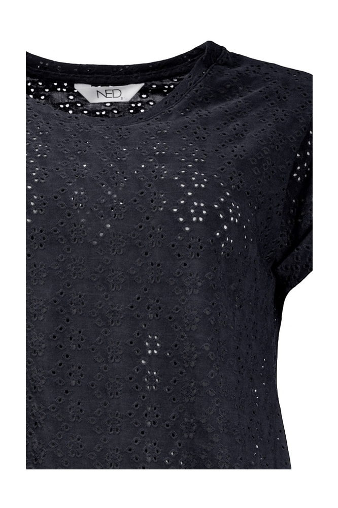 NED zwarte dames t-shirt | Close up