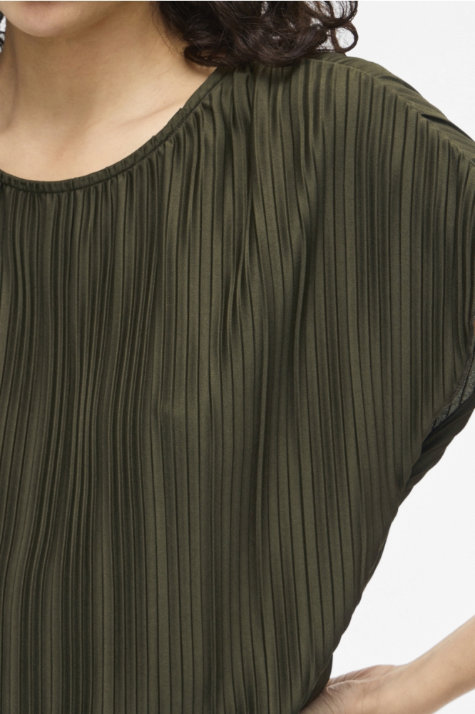 Vila groene dames t-shirt | Close up