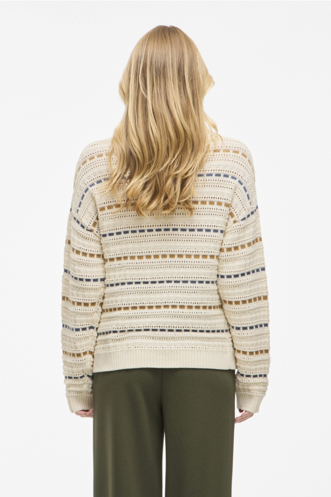 Vila beige dames trui | Model achteraanzicht
