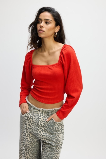 Refined Department T-shirt CHERRY R250258615 500 RED