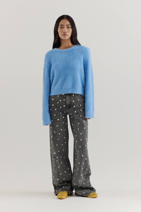 Harper & Yve blauwe dames trui | Model