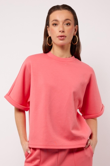 Fluresk T-shirt BRINLEY TOP 25ZQF11 227 SUNKISSED CORAL