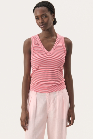 Part Two Top NIKKIAPW TS 30309582 303608 RED AND WHITE STRIPE