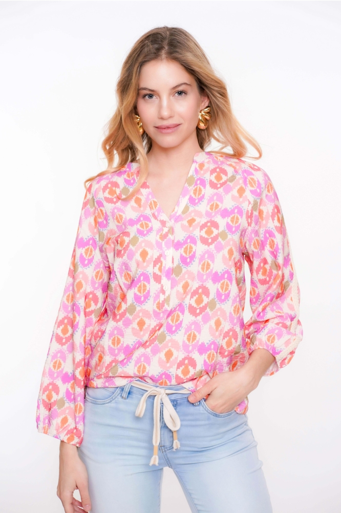 TOP MET ZOMERSE PRINT 53214 20 Lilac/Orange