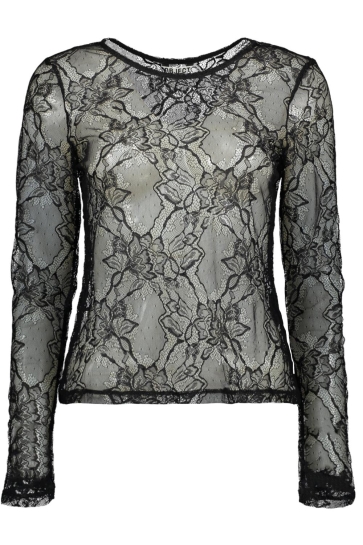Object T-shirt OBJLULLA L/S REG TOP E SS FAIR 25 23048146 BLACK