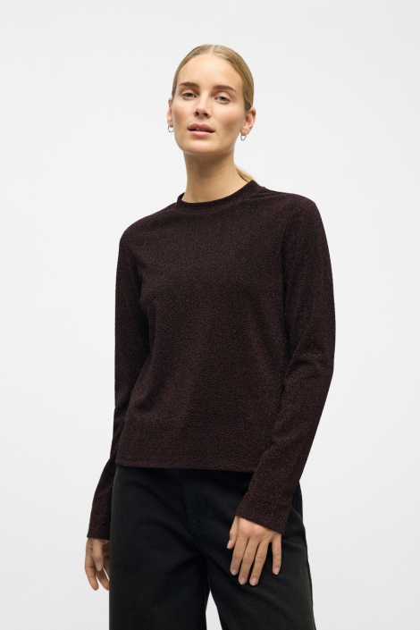 Object zwarte dames t-shirt | Model vooraanzicht