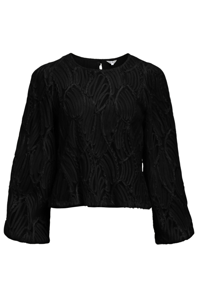 Object zwarte dames blouse | Vooraanzicht
