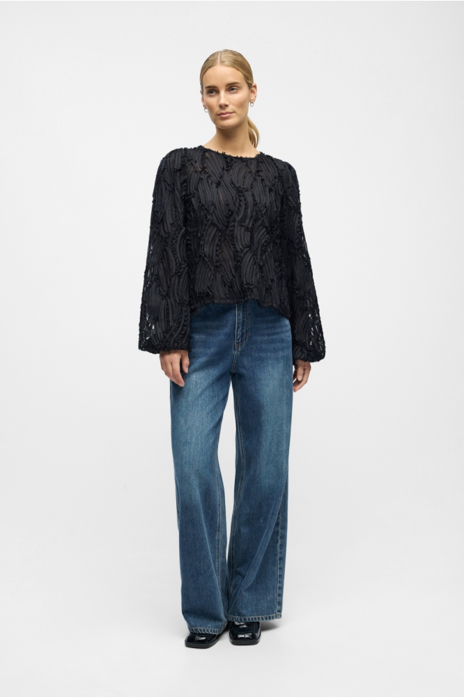 Object zwarte dames blouse | Model
