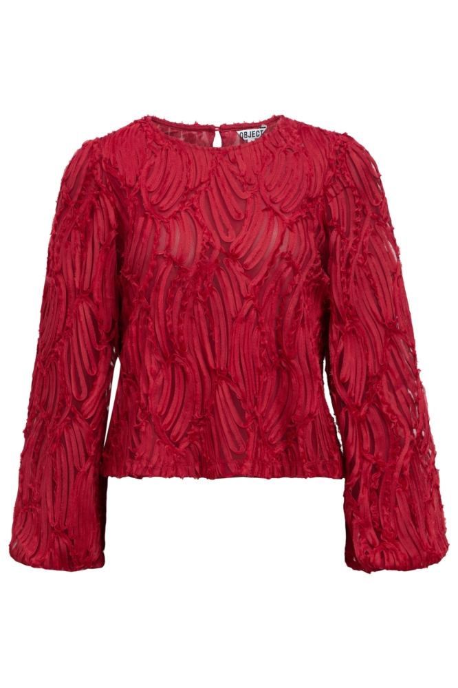 Object rode dames blouse | Vooraanzicht