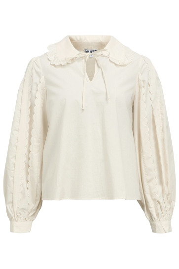 Object Blouse OBJHOPE IRA L/S RE V-NECK TOP 141 23047623 White Sand