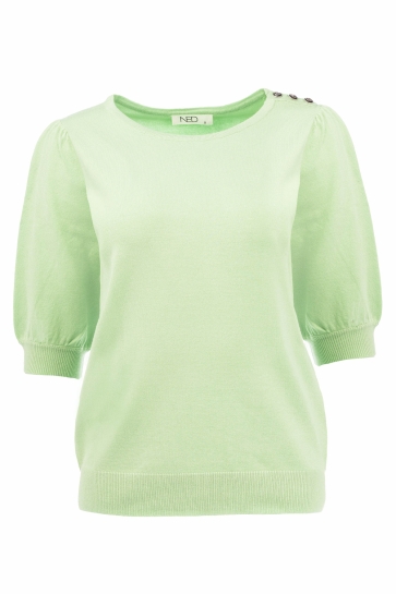 NED T-shirt DHALIA RMB BREI 25S1U10639 Hemlock