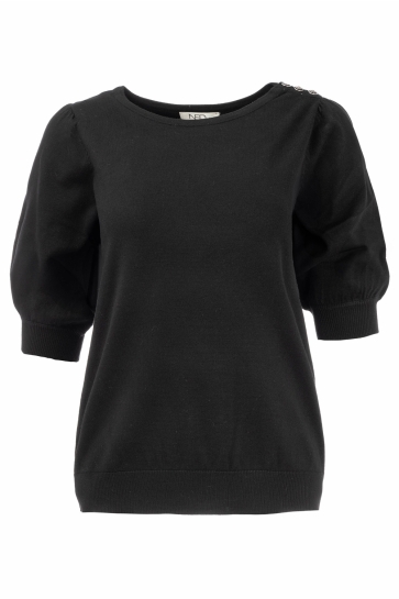 NED T-shirt DHALIA RMB BREI 25S-U10639 BLACK