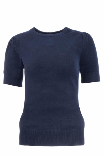 NED T-shirt QUINTY 24 12 SS FLAT KNIT 25S1U10628 Marine