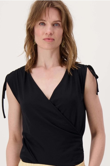 Zusss Top OVERSLAG TOP 0304-159 ZWART