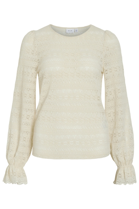 Vila beige dames t-shirt | Vooraanzicht