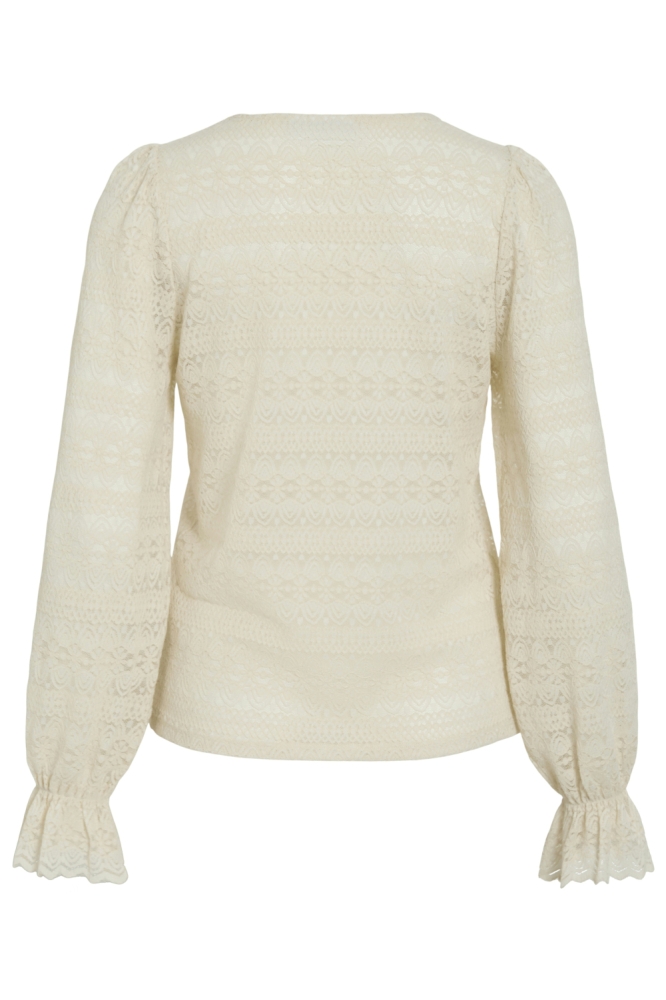 Vila beige dames t-shirt | Achteraanzicht