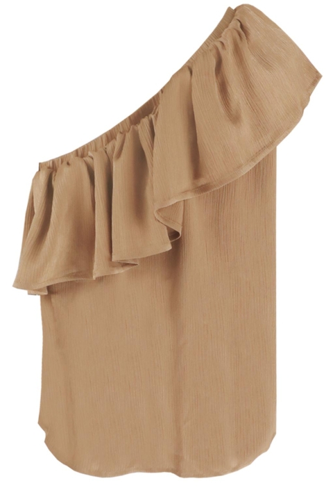 Fluresk camel dames top | Achteraanzicht