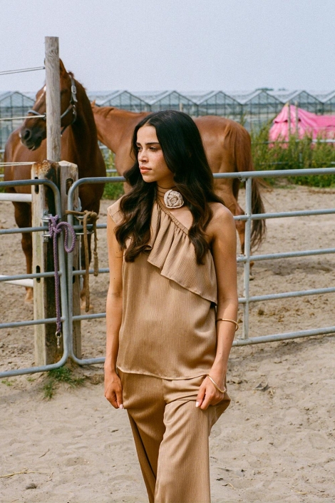 Fluresk camel dames top | Sfeerbeeld, In situatie