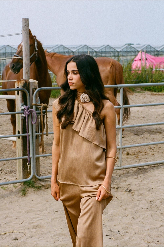 Fluresk camel dames top | Sfeerbeeld, In situatie