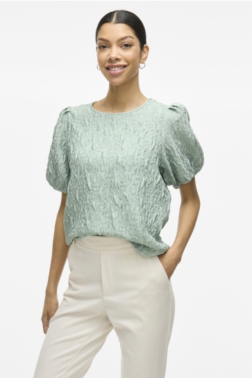 Vila T-shirt VISOPHIA O-NECK 2/4 TOP/DC 14104020 SILT GREEN
