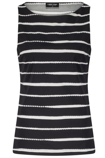 Lady Day Top LEAH TOP L21 506 2568 PAINTED STRIPE BLACK