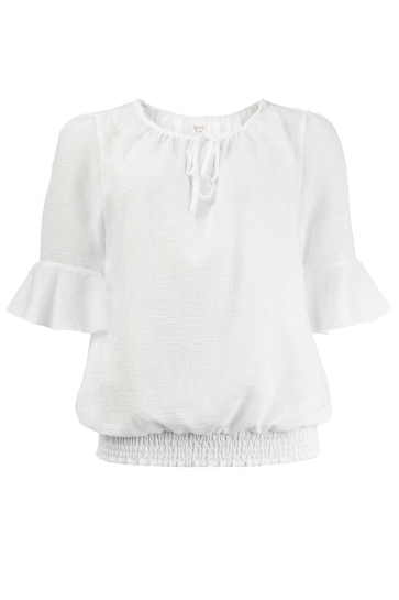 NED Blouse RIO WASHED CRINCLE WOVEN 25S4 U287 01 00 OPTICAL WHITE