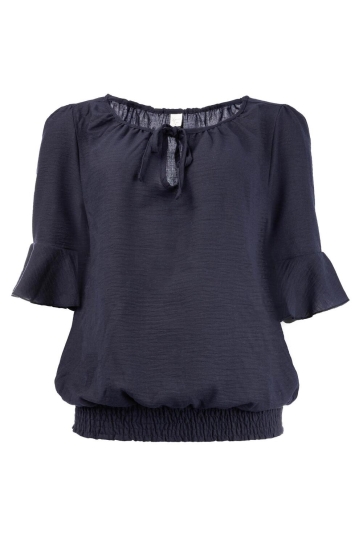 NED Blouse RIO WASHED CRINCLE WOVEN 25S4 U287 01 303 MARINE
