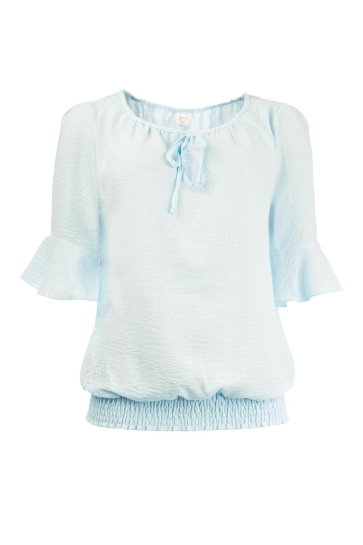 NED Blouse RIO WASHED CRINCLE WOVEN 25S4 U287 01 319 LIGHT BLUE