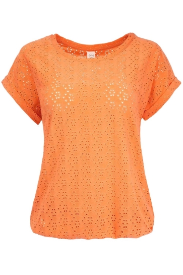 NED T-shirt BRISIA AJOUR KNIT 25S4U15502 402 coral