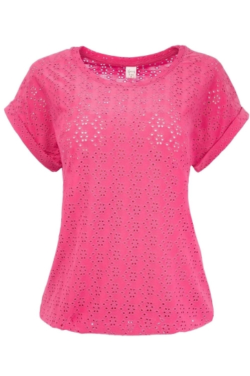 NED T-shirt BRISIA AJOUR KNIT 25S4U15502 430 fuchsia rose