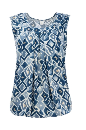 NED Top DAFNE SL DENIM IKAT TRICOT 25S4 X1779 02 306 denim