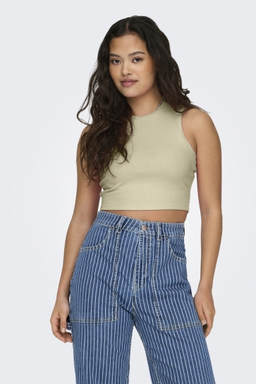Only Top ONLVILMA S/L CROPPED TANK TOP JRS N 15282771 Humus