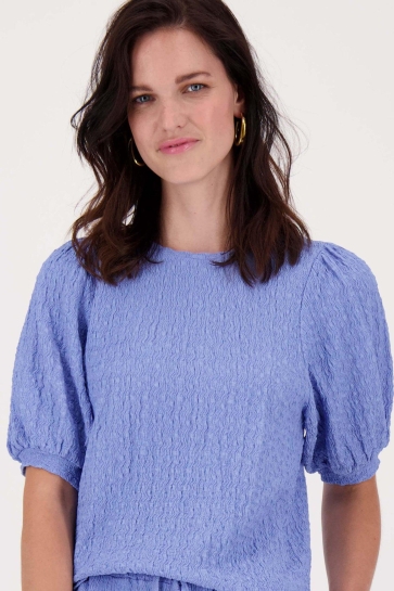Zusss T-shirt POFMOUW TOP VAN CRINKLE STOF 0304 164 2015 LAVENDERBLAUW