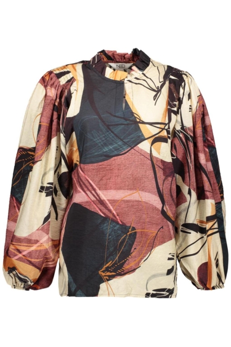 NED beige dames t-shirt | Vooraanzicht