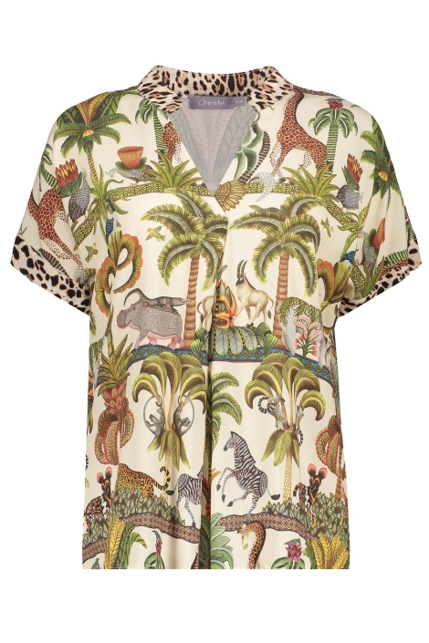 Geisha groene dames t-shirt | Vooraanzicht