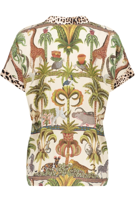 Geisha groene dames t-shirt | Achteraanzicht