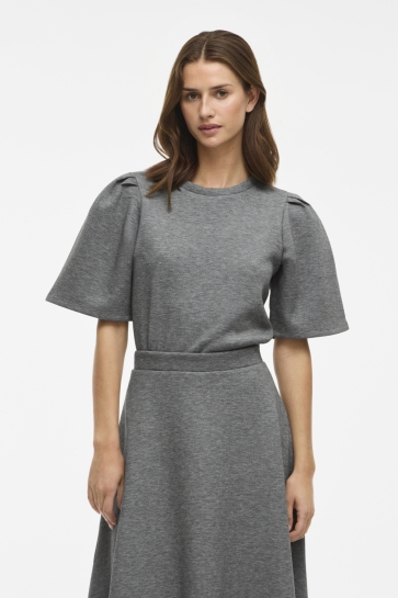 Vila T-shirt VIREFLECT O-NECK 2/4 TOP/DFS 14108620 MEDIUM GREY MELANGE