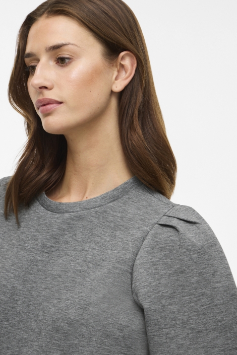 Vila grijze dames t-shirt | Close up