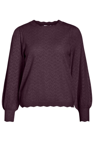 Vila T-shirt VIEMI O-NECK L/S KNIT TOP/TES 14109653 Fig