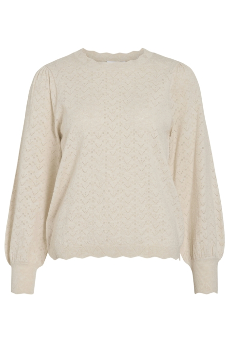 Vila beige dames t-shirt | Vooraanzicht
