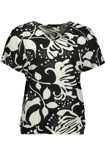 FOS Amsterdam T-shirt BELLA POEDERBLOEM ET 7392 001 ZWART