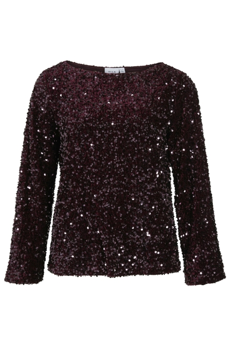 Vila bordeaux dames t-shirt | Vooraanzicht