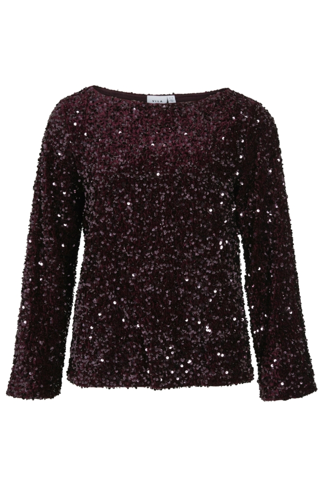 Vila bordeaux dames t-shirt | Vooraanzicht
